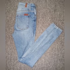 7 for all mankind the ankle skinny jeans size 25 lightwash denim